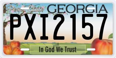 GA license plate PXI2157
