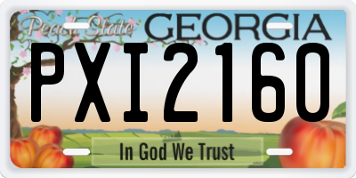 GA license plate PXI2160
