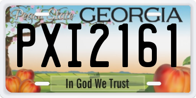 GA license plate PXI2161