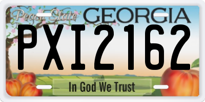 GA license plate PXI2162