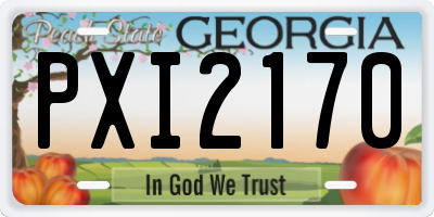 GA license plate PXI2170