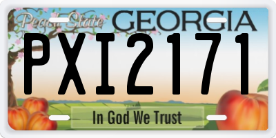GA license plate PXI2171