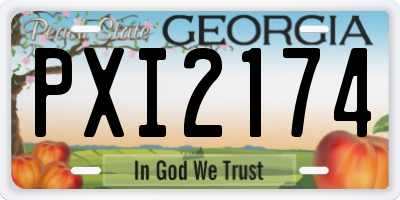 GA license plate PXI2174