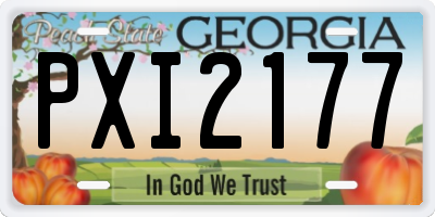GA license plate PXI2177