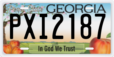 GA license plate PXI2187