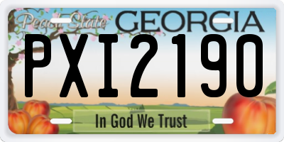 GA license plate PXI2190