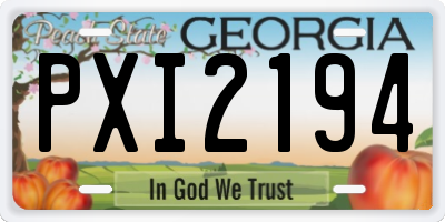 GA license plate PXI2194