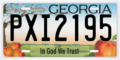 GA license plate PXI2195