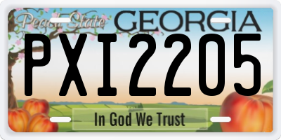 GA license plate PXI2205