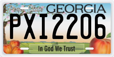 GA license plate PXI2206