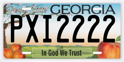 GA license plate PXI2222