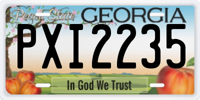 GA license plate PXI2235