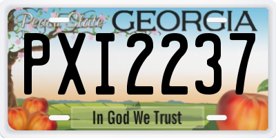GA license plate PXI2237