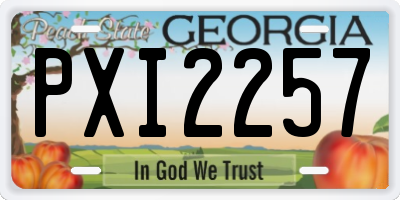 GA license plate PXI2257