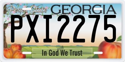 GA license plate PXI2275