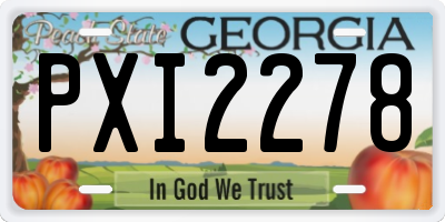 GA license plate PXI2278