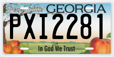 GA license plate PXI2281