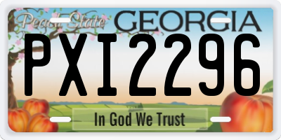 GA license plate PXI2296