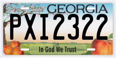 GA license plate PXI2322