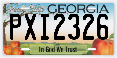 GA license plate PXI2326