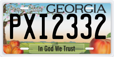 GA license plate PXI2332