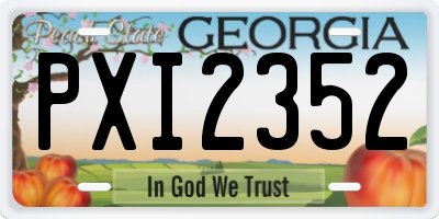 GA license plate PXI2352