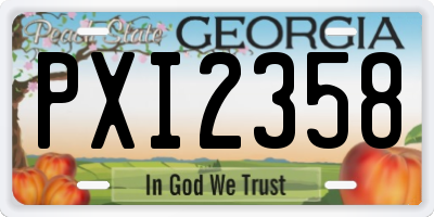 GA license plate PXI2358