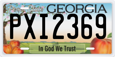 GA license plate PXI2369