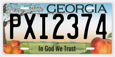 GA license plate PXI2374