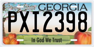 GA license plate PXI2398