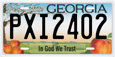 GA license plate PXI2402