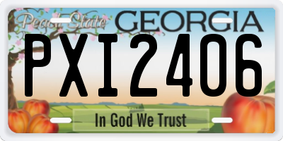GA license plate PXI2406