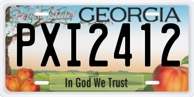 GA license plate PXI2412