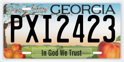 GA license plate PXI2423