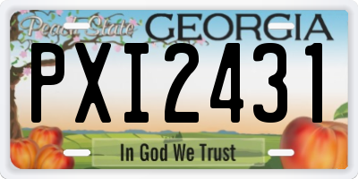 GA license plate PXI2431
