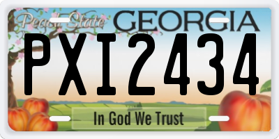 GA license plate PXI2434