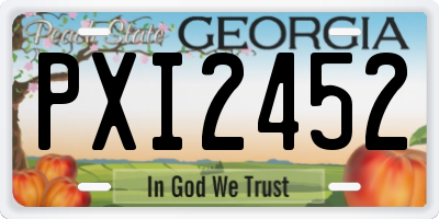 GA license plate PXI2452