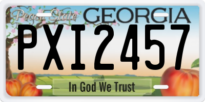 GA license plate PXI2457