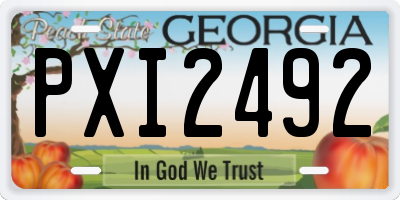 GA license plate PXI2492