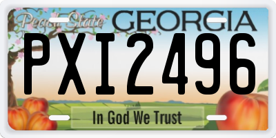 GA license plate PXI2496