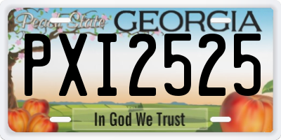 GA license plate PXI2525