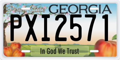 GA license plate PXI2571