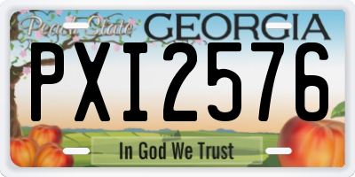 GA license plate PXI2576