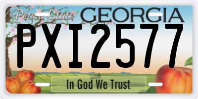 GA license plate PXI2577