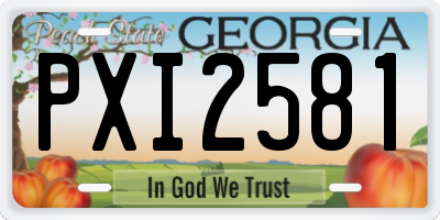 GA license plate PXI2581