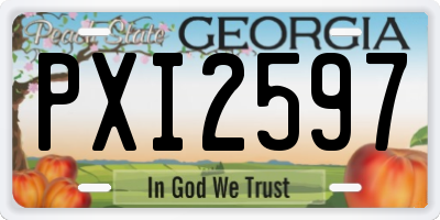 GA license plate PXI2597