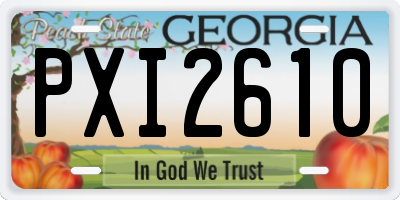 GA license plate PXI2610
