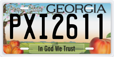 GA license plate PXI2611