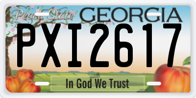 GA license plate PXI2617