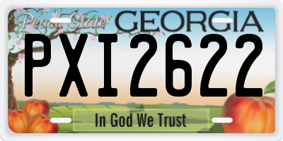 GA license plate PXI2622